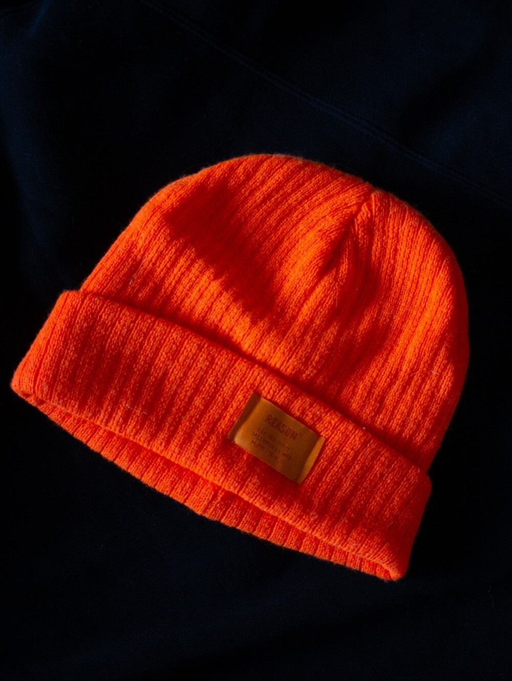 Orange Ribbed Beanie